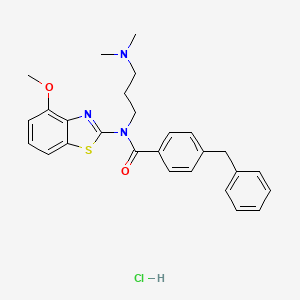 4-benzyl-N-(3-(dimethylamino)propyl)-N-(4-methoxybenzo[d]thiazol-2-yl)benzamide hydrochloride
