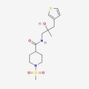 N-{2-hydroxy-2-[(thiophen-3-yl)methyl]propyl}-1-methanesulfonylpiperidine-4-carboxamide