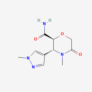 (2S,3R)-4-Methyl-3-(1-methylpyrazol-4-yl)-5-oxomorpholine-2-carboxamide