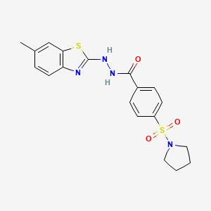 B3000537 N'-(6-methylbenzo[d]thiazol-2-yl)-4-(pyrrolidin-1-ylsulfonyl)benzohydrazide CAS No. 851979-49-2