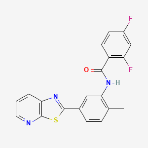 molecular formula C20H13F2N3OS B3000553 2,4-DIFLUORO-N-(2-METHYL-5-{[1,3]THIAZOLO[5,4-B]PYRIDIN-2-YL}PHENYL)BENZAMIDE CAS No. 902869-84-5
