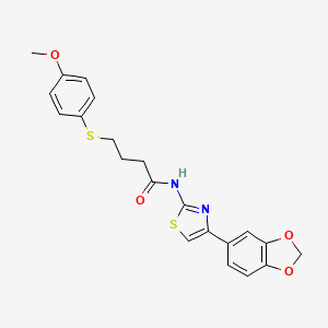 N-(4-(benzo[d][1,3]dioxol-5-yl)thiazol-2-yl)-4-((4-methoxyphenyl)thio)butanamide