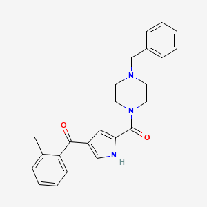 molecular formula C24H25N3O2 B3000571 [5-(4-benzylpiperazine-1-carbonyl)-1H-pyrrol-3-yl]-(2-methylphenyl)methanone CAS No. 478249-51-3