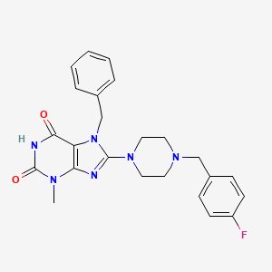 7-benzyl-8-(4-(4-fluorobenzyl)piperazin-1-yl)-3-methyl-1H-purine-2,6(3H,7H)-dione