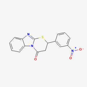 molecular formula C16H11N3O3S B3000579 2-(3-硝基苯基)-2,3-二氢-4H-[1,3]噻嗪并[3,2-a]苯并咪唑-4-酮 CAS No. 326007-51-6