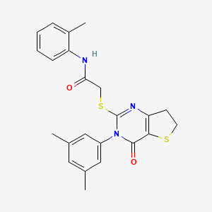 2-((3-(3,5-dimethylphenyl)-4-oxo-3,4,6,7-tetrahydrothieno[3,2-d]pyrimidin-2-yl)thio)-N-(o-tolyl)acetamide