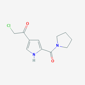 molecular formula C11H13ClN2O2 B3000612 2-Chloro-1-(5-(pyrrolidine-1-carbonyl)-1H-pyrrol-3-yl)ethanone CAS No. 873790-25-1