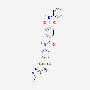 molecular formula C25H25N5O5S3 B3000626 N-(4-(N-(5-ethyl-1,3,4-thiadiazol-2-yl)sulfamoyl)phenyl)-4-(N-ethyl-N-phenylsulfamoyl)benzamide CAS No. 899351-57-6