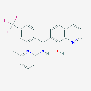 molecular formula C23H18F3N3O B3000643 7-{[(6-Methylpyridin-2-yl)amino][4-(trifluoromethyl)phenyl]methyl}quinolin-8-ol CAS No. 308294-79-3