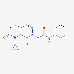 molecular formula C17H22N4O3S B3000645 2-(4-ethylphenyl)-3-oxo-N-(tetrahydrofuran-2-ylmethyl)-3,5-dihydro-2H-pyrazolo[4,3-c]quinoline-8-carboxamide CAS No. 1251703-30-6