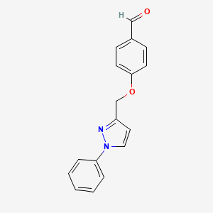 molecular formula C17H14N2O2 B3000647 4-[(1-苯基吡唑-3-基)甲氧基]苯甲醛 CAS No. 1375170-44-7