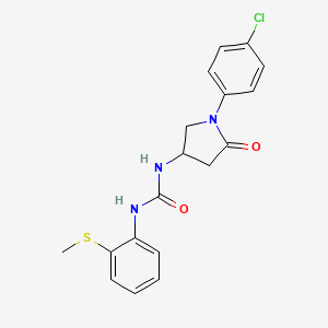 molecular formula C18H18ClN3O2S B3000649 1-(1-(4-Chlorophenyl)-5-oxopyrrolidin-3-yl)-3-(2-(methylthio)phenyl)urea CAS No. 894028-77-4