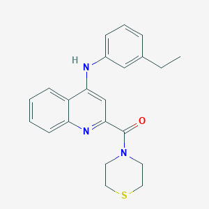(4-((3-Ethylphenyl)amino)quinolin-2-yl)(thiomorpholino)methanone