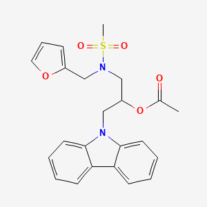 molecular formula C23H24N2O5S B3000660 1-(9H-咔唑-9-基)-3-(N-(呋喃-2-基甲基)甲基磺酰胺)丙-2-基乙酸酯 CAS No. 1021208-44-5