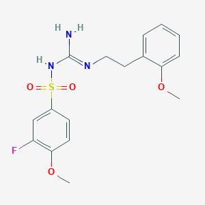3-fluoro-4-methoxy-N-(N-(2-methoxyphenethyl)carbamimidoyl)benzenesulfonamide
