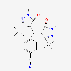 4-(Bis(3-(tert-butyl)-1-methyl-5-oxo-2-pyrazolin-4-YL)methyl)benzenecarbonitrile