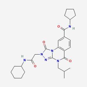 2-[2-(cyclohexylamino)-2-oxoethyl]-N-cyclopentyl-4-(2-methylpropyl)-1,5-dioxo-[1,2,4]triazolo[4,3-a]quinazoline-8-carboxamide