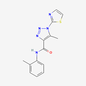 molecular formula C14H13N5OS B3000848 5-methyl-1-(thiazol-2-yl)-N-(o-tolyl)-1H-1,2,3-triazole-4-carboxamide CAS No. 1251697-27-4