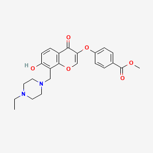 molecular formula C24H26N2O6 B3000856 methyl 4-({8-[(4-ethylpiperazin-1-yl)methyl]-7-hydroxy-4-oxo-4H-chromen-3-yl}oxy)benzoate CAS No. 844458-93-1