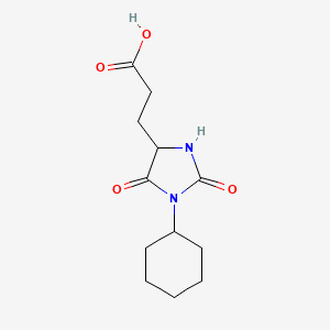 3-(1-Cyclohexyl-2,5-dioxoimidazolidin-4-yl)propanoic acid