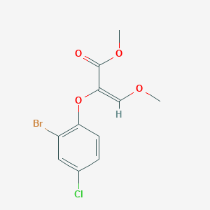 molecular formula C11H10BrClO4 B3000909 methyl (2E)-2-(2-bromo-4-chlorophenoxy)-3-methoxyprop-2-enoate CAS No. 866143-75-1
