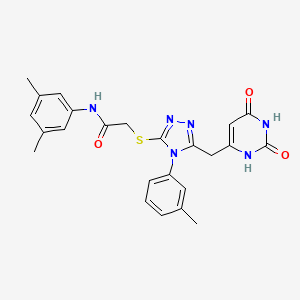 molecular formula C24H24N6O3S B3000939 N-(3,5-dimethylphenyl)-2-({5-[(2,6-dioxo-1,2,3,6-tetrahydropyrimidin-4-yl)methyl]-4-(3-methylphenyl)-4H-1,2,4-triazol-3-yl}sulfanyl)acetamide CAS No. 852047-53-1