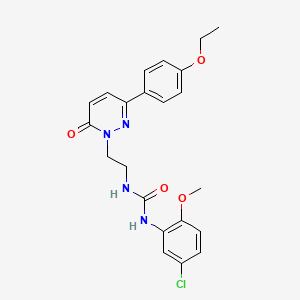 molecular formula C22H23ClN4O4 B3000940 1-(5-chloro-2-methoxyphenyl)-3-(2-(3-(4-ethoxyphenyl)-6-oxopyridazin-1(6H)-yl)ethyl)urea CAS No. 1021081-94-6