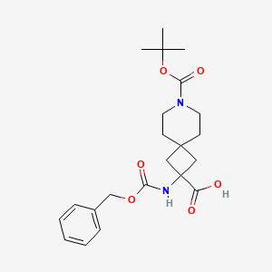 molecular formula C22H30N2O6 B3000966 2-(((Benzyloxy)carbonyl)amino)-7-(tert-butoxycarbonyl)-7-azaspiro[3.5]nonane-2-carboxylic acid CAS No. 1823776-37-9