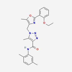 molecular formula C25H27N5O3 B3000991 N-(2,5-dimethylphenyl)-1-{[2-(2-ethoxyphenyl)-5-methyl-1,3-oxazol-4-yl]methyl}-5-methyl-1H-1,2,3-triazole-4-carboxamide CAS No. 946370-93-0
