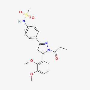 molecular formula C21H25N3O5S B3001045 N-(4-(5-(2,3-dimethoxyphenyl)-1-propionyl-4,5-dihydro-1H-pyrazol-3-yl)phenyl)methanesulfonamide CAS No. 852141-05-0