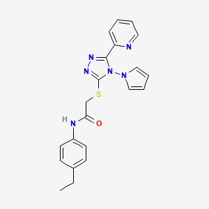 N-(4-ethylphenyl)-2-[(5-pyridin-2-yl-4-pyrrol-1-yl-1,2,4-triazol-3-yl)sulfanyl]acetamide