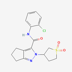 N-(2-chlorophenyl)-2-(1,1-dioxidotetrahydrothiophen-3-yl)-2,4,5,6-tetrahydrocyclopenta[c]pyrazole-3-carboxamide