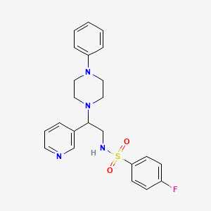 4-fluoro-N-(2-(4-phenylpiperazin-1-yl)-2-(pyridin-3-yl)ethyl)benzenesulfonamide