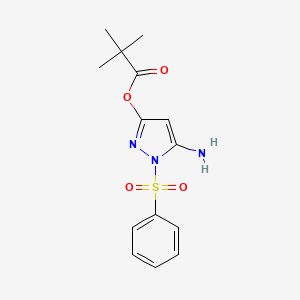 5-amino-1-(phenylsulfonyl)-1H-pyrazol-3-yl pivalate