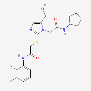 2-{[1-[2-(cyclopentylamino)-2-oxoethyl]-5-(hydroxymethyl)-1H-imidazol-2-yl]thio}-N-(2,3-dimethylphenyl)acetamide