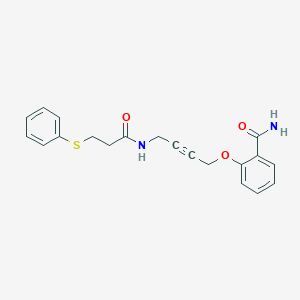 2-((4-(3-(Phenylthio)propanamido)but-2-yn-1-yl)oxy)benzamide