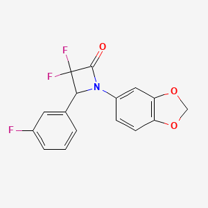 1-(1,3-Benzodioxol-5-yl)-3,3-difluoro-4-(3-fluorophenyl)azetidin-2-one