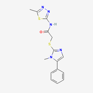 N-(5-methyl-1,3,4-thiadiazol-2-yl)-2-((1-methyl-5-phenyl-1H-imidazol-2-yl)thio)acetamide