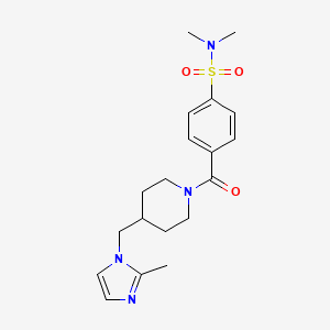 N,N-dimethyl-4-(4-((2-methyl-1H-imidazol-1-yl)methyl)piperidine-1-carbonyl)benzenesulfonamide