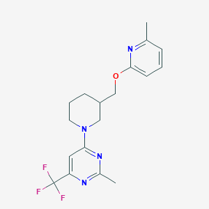 2-Methyl-4-[3-[(6-methylpyridin-2-yl)oxymethyl]piperidin-1-yl]-6-(trifluoromethyl)pyrimidine
