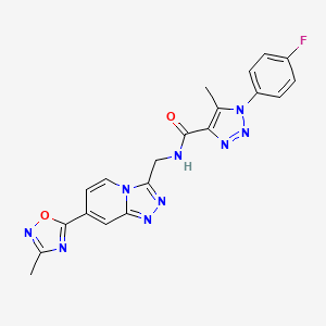 1-(4-fluorophenyl)-5-methyl-N-((7-(3-methyl-1,2,4-oxadiazol-5-yl)-[1,2,4]triazolo[4,3-a]pyridin-3-yl)methyl)-1H-1,2,3-triazole-4-carboxamide