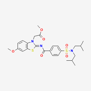 (Z)-methyl 2-(2-((4-(N,N-diisobutylsulfamoyl)benzoyl)imino)-6-methoxybenzo[d]thiazol-3(2H)-yl)acetate