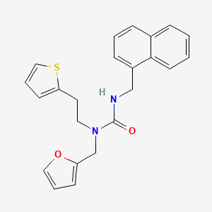 1-(Furan-2-ylmethyl)-3-(naphthalen-1-ylmethyl)-1-(2-(thiophen-2-yl)ethyl)urea