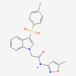 2-(3-((4-fluorophenyl)sulfonyl)-1H-indol-1-yl)-N-(5-methylisoxazol-3-yl)acetamide