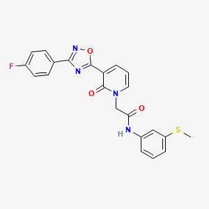 2-(3-(3-(4-fluorophenyl)-1,2,4-oxadiazol-5-yl)-2-oxopyridin-1(2H)-yl)-N-(3-(methylthio)phenyl)acetamide