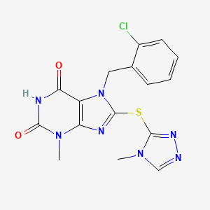 7-[(2-Chlorophenyl)methyl]-3-methyl-8-[(4-methyl-1,2,4-triazol-3-yl)sulfanyl]purine-2,6-dione