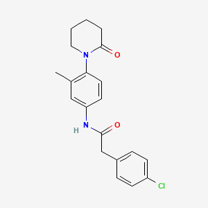 molecular formula C20H21ClN2O2 B3001198 2-(4-chlorophenyl)-N-(3-methyl-4-(2-oxopiperidin-1-yl)phenyl)acetamide CAS No. 922904-98-1