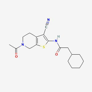 N-(6-acetyl-3-cyano-4,5,6,7-tetrahydrothieno[2,3-c]pyridin-2-yl)-2-cyclohexylacetamide