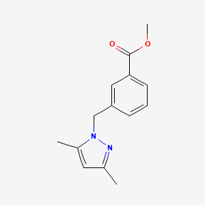 molecular formula C14H16N2O2 B3001210 methyl 3-[(3,5-dimethyl-1H-pyrazol-1-yl)methyl]benzoate CAS No. 1349171-59-0