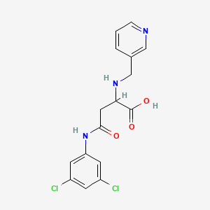 molecular formula C16H15Cl2N3O3 B3001214 4-((3,5-Dichlorophenyl)amino)-4-oxo-2-((pyridin-3-ylmethyl)amino)butanoic acid CAS No. 1098635-95-0